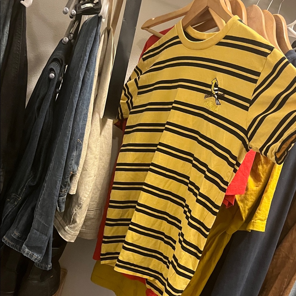 Etcetera Tacoma Yellow and Black Striped Tee